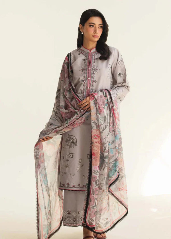 Zara Shahjahan - 3PC Dhanak Embroidered Suit - BFB0153