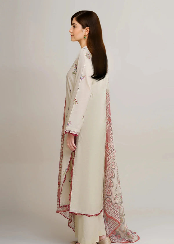 '-30% 3 Piece - Printed & Embroidered Suit - C6236
